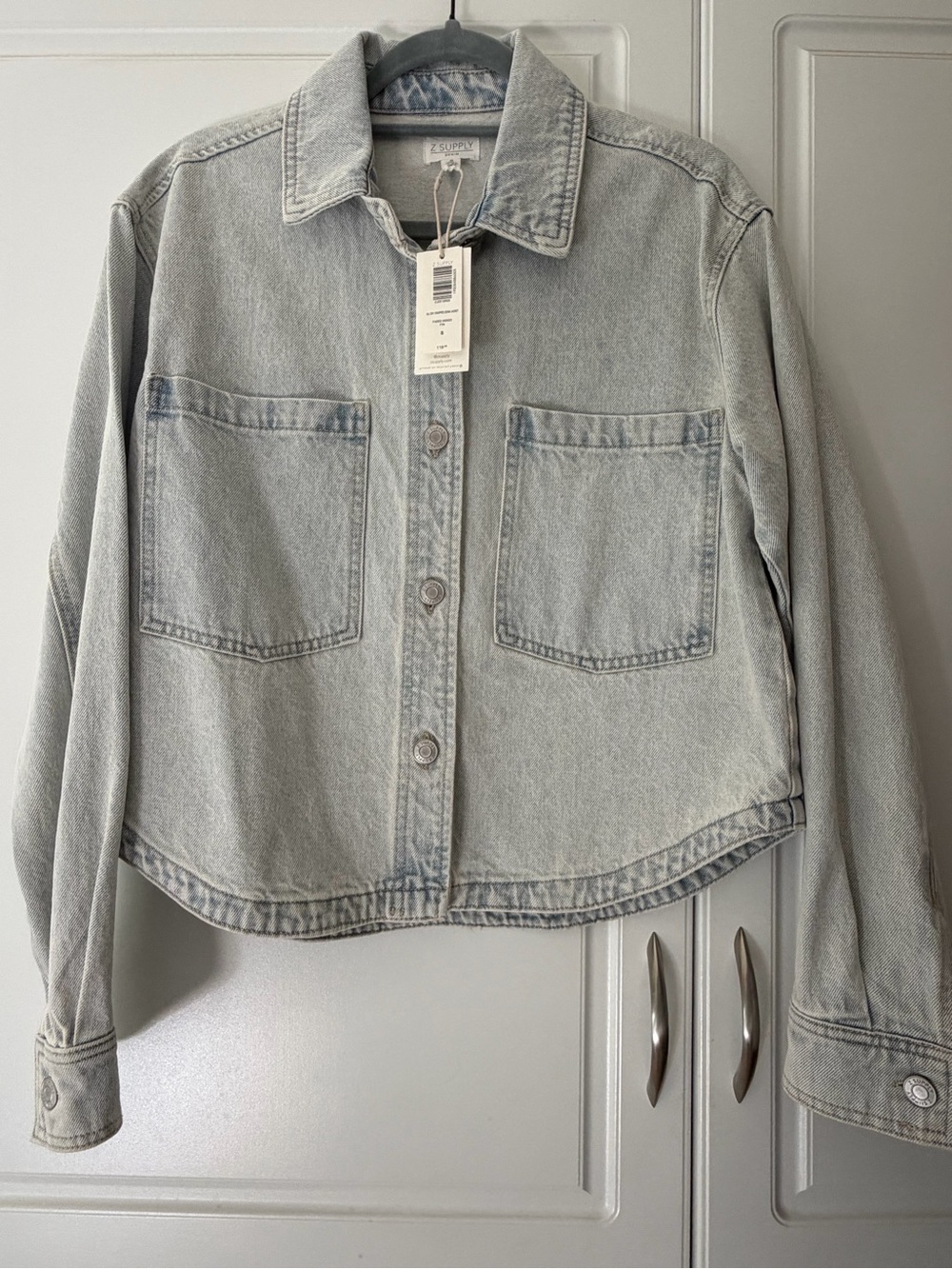 Z Supply All Day Cropped Light Wash Denim Jacket 100% Cotton Western - Picture 5 of 7